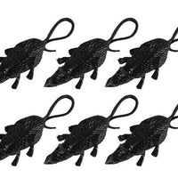 Halloween Mini Black Rats (Pack of 6) - Anilas UK