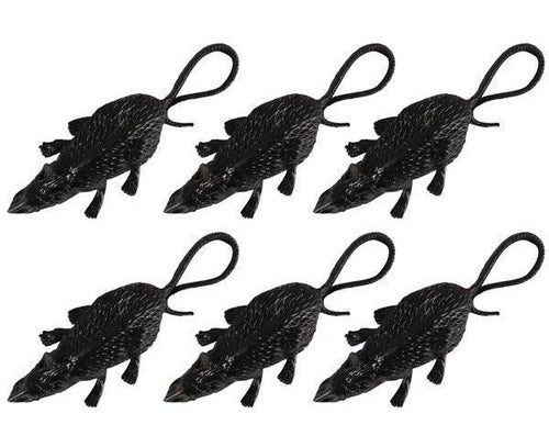 Halloween Mini Black Rats (Pack of 6) - Anilas UK