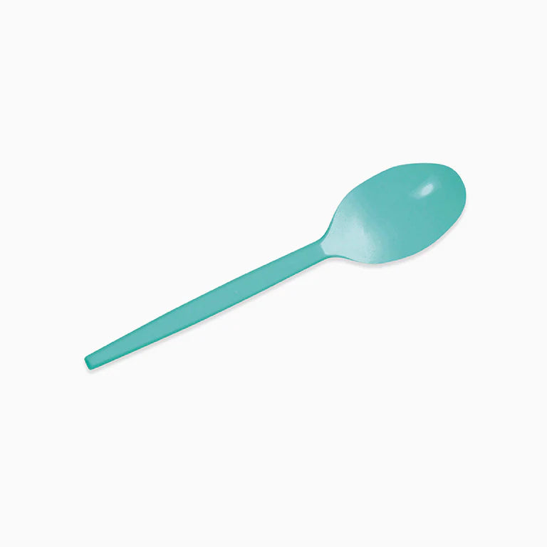 Mint Green Reusable Plastic Spoon (pack of 15) - Anilas UK