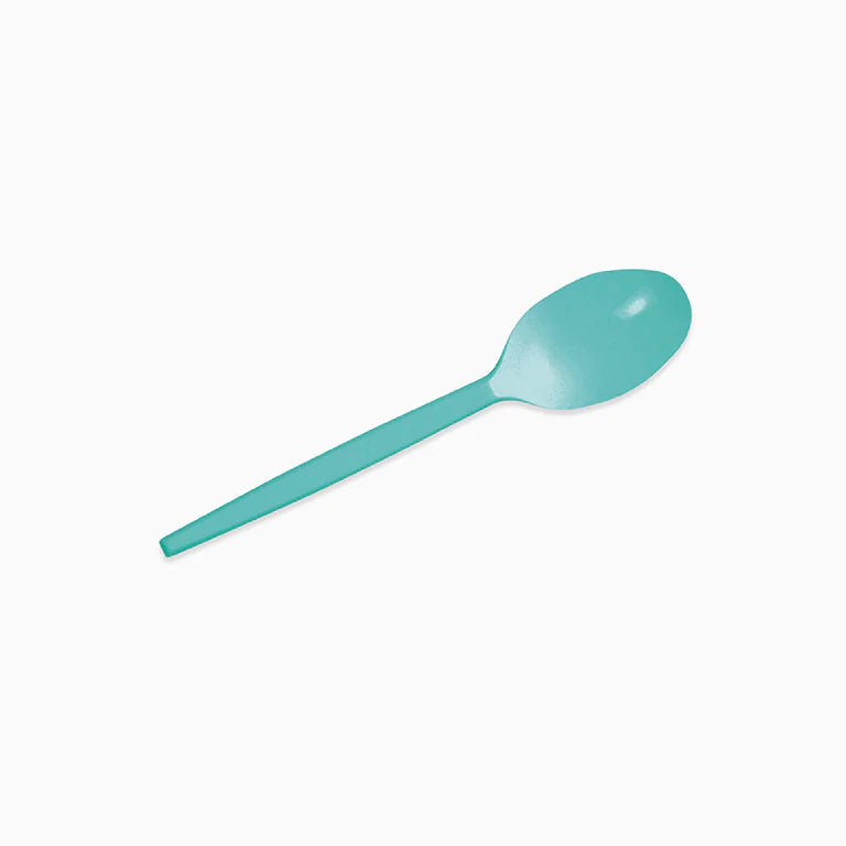 Mint Green Reusable Plastic Desert Spoon (pack of 15) - Anilas UK