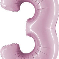 Pastel Pink Number 3 Foil Balloon