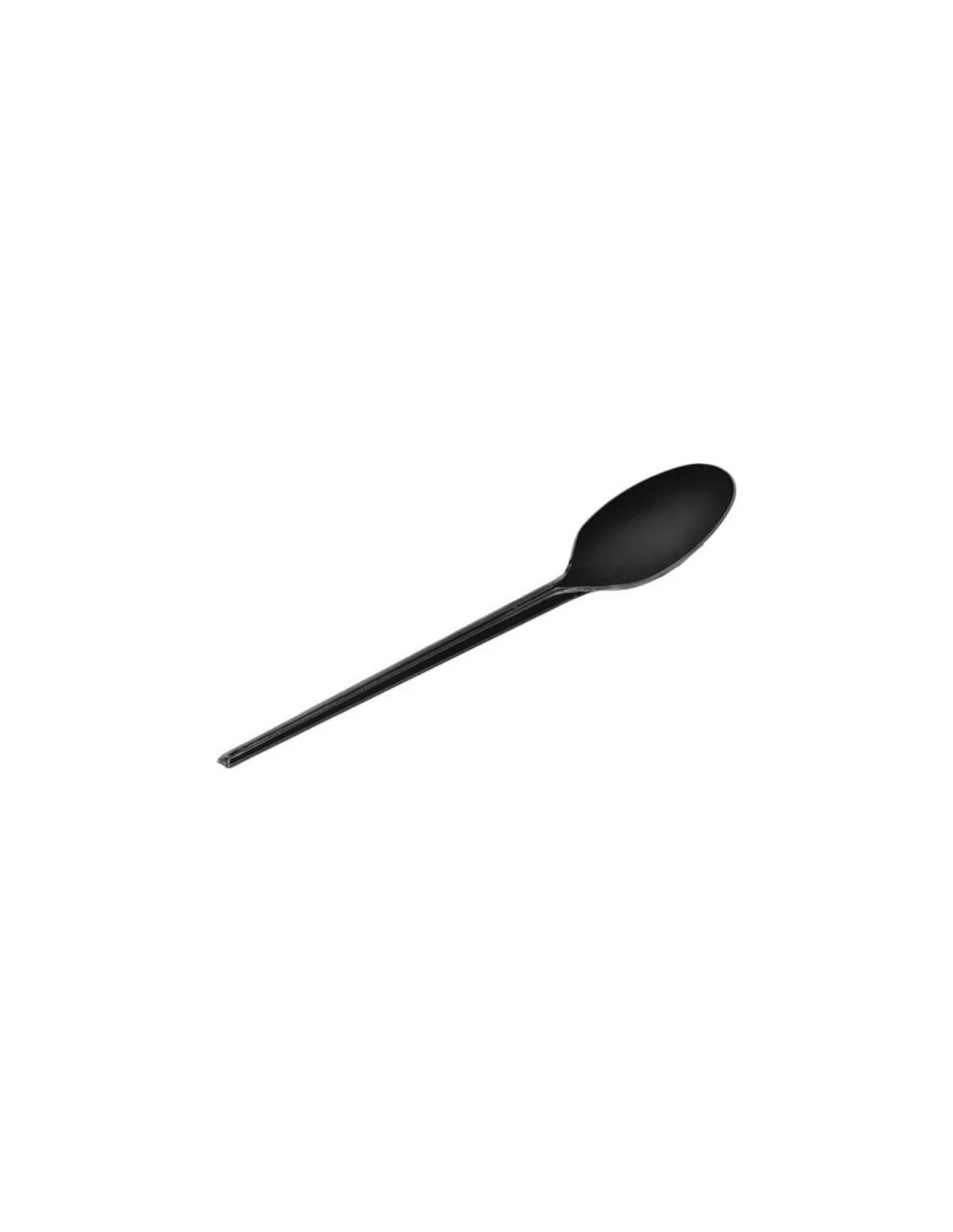 Black Reusable Plastic Desert Spoon (pack of 15) - Anilas UK