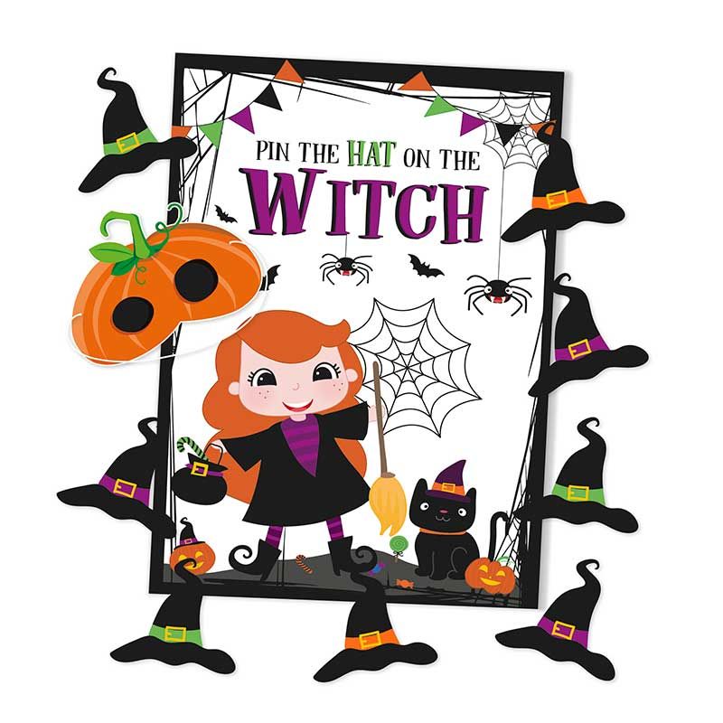 Pin The Hat On The Witch Halloween Party Game - Anilas UK