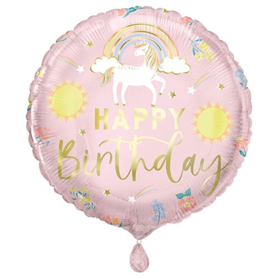 Dainty Unicorn Happy Birthday Foil Balloon - Anilas UK