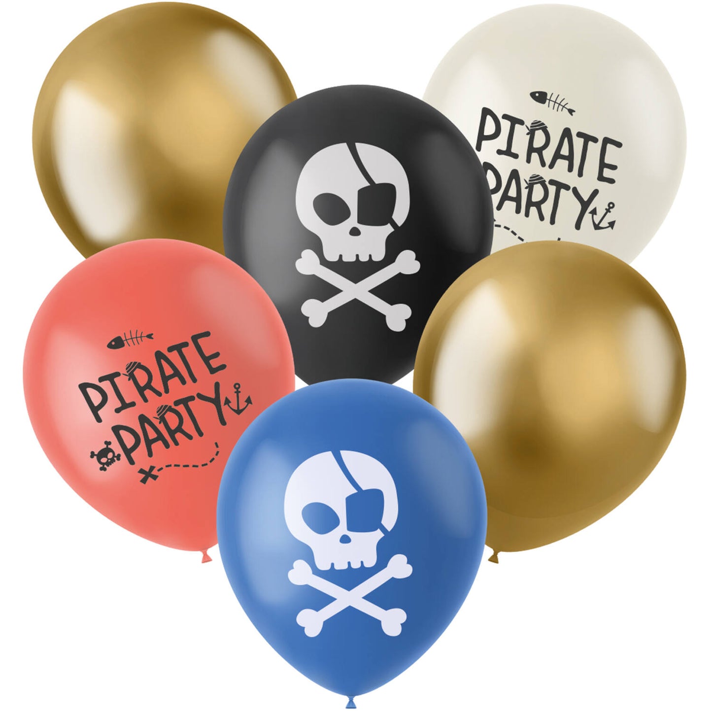 Latex Balloons - Pirate Party (33 cm - 6 pieces) - Anilas UK