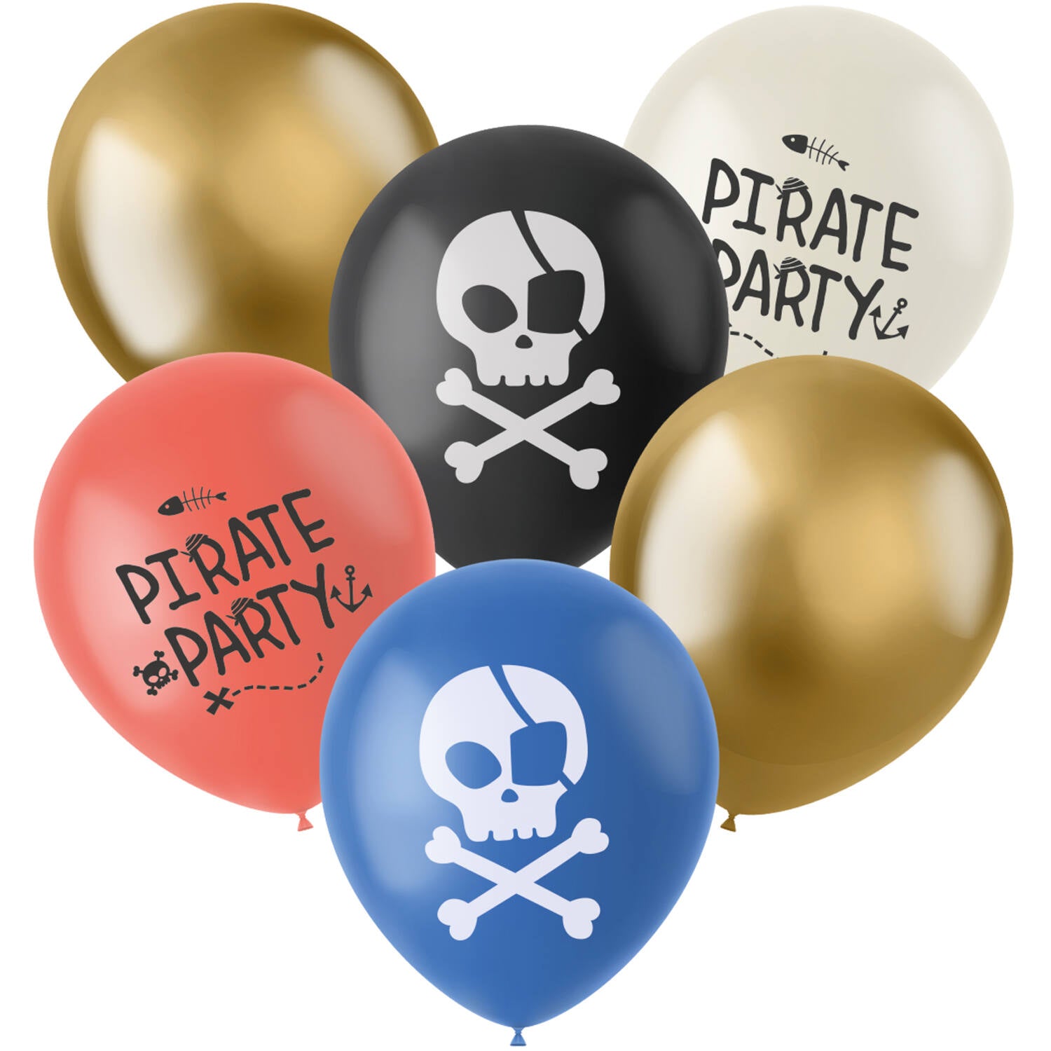 Latex Balloons - Pirate Party (33 cm - 6 pieces) - Anilas UK