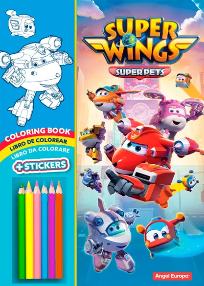 Super Wings - Colouring and Stickers - Anilas UK