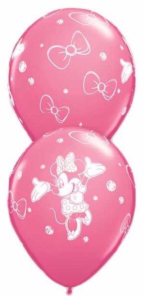 Minnie Mouse Rose Balloons (Pack of 6) - Anilas UK