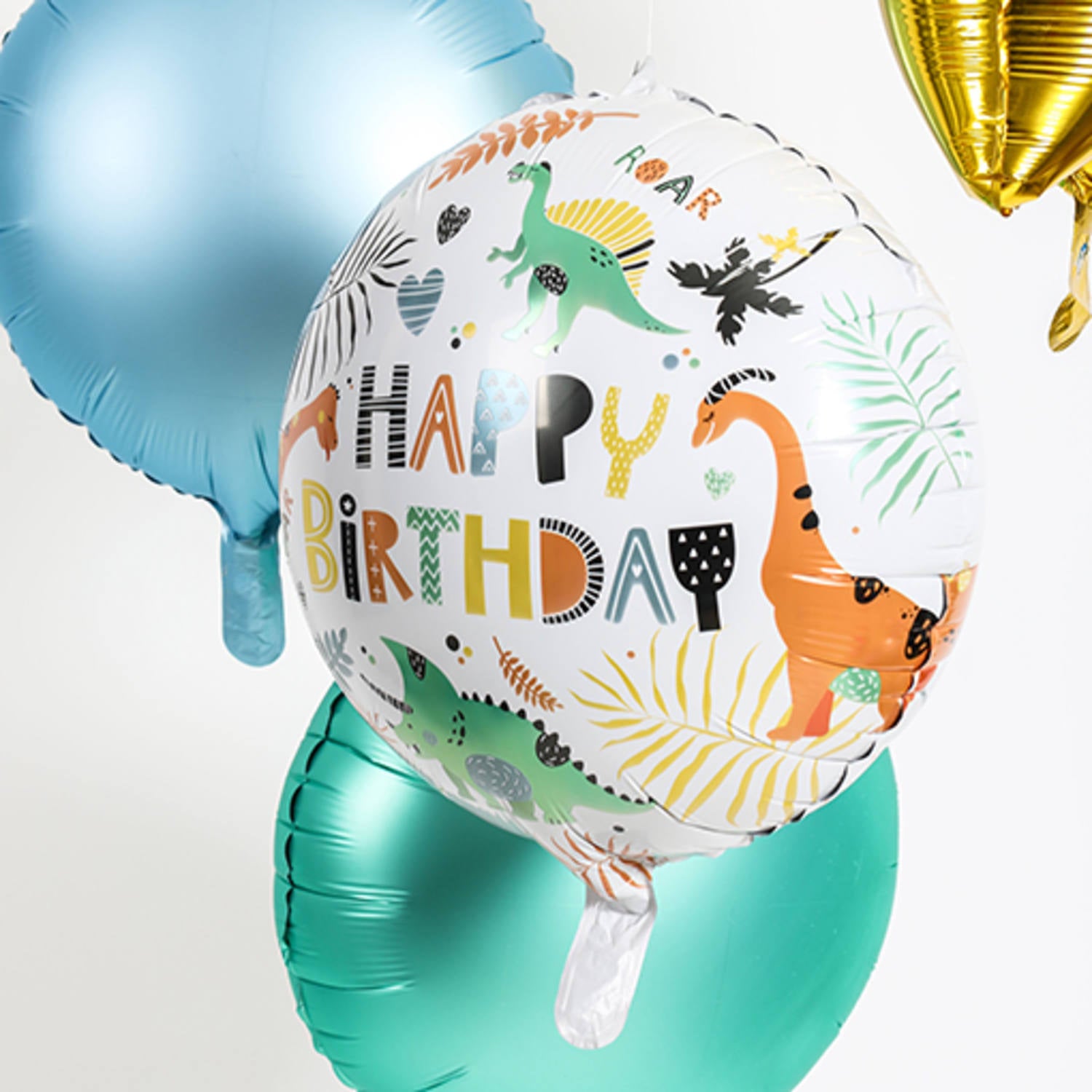 Dino Roars "Happy Birthday" Foil Party Balloon - (45 cm) - Anilas UK