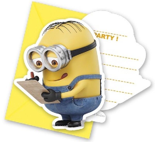 Lovely Minions Invitations (pack of 6) - Anilas UK