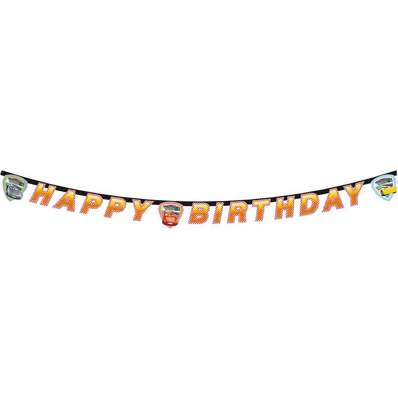 Disney Cars "Happy Birthday" Party Banner - Anilas UK