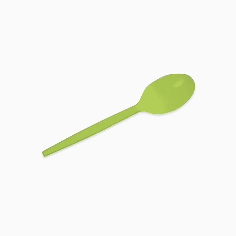 Lime Green Reusable Plastic Desert Spoon (pack of 15) - Anilas UK