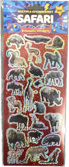 Safari Themed Prismatic Reflective Sticker Sheet - Anilas UK