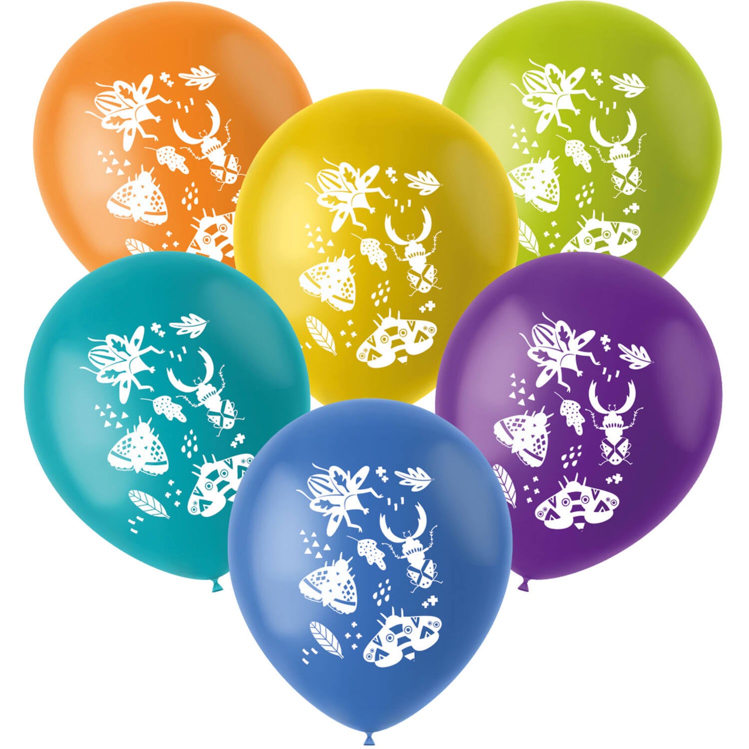 Buzzing Bugs Latex Birthday Party Balloons -  (33 cm - 6 pieces) - Anilas UK