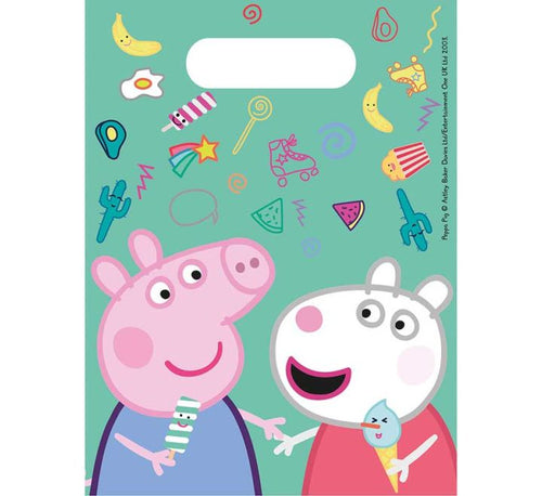 Peppa Pig Messy Play Plastic Party Bags (Pack of 6) - Anilas UK