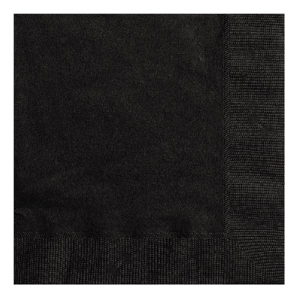 Midnight Black Napkins (Pack of 20) - Anilas UK
