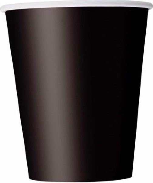 Midnight Black Party Paper Cups (Pack of 14) - Anilas UK