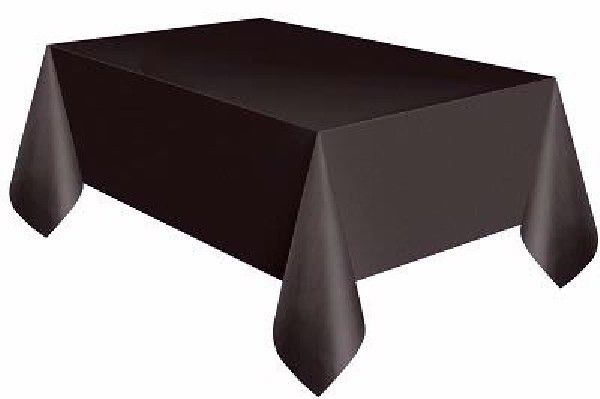 Black Plastic Party Table Cover (137x274 cm) - Anilas UK