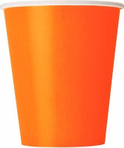 Pumpkin Orange Paper Party Cups (Pack of 14) - Anilas UK