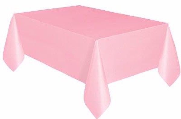 Lovely Pink Plastic Table Cover (137x274 cm) - Anilas UK