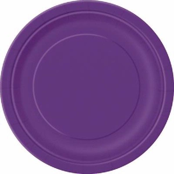 Deep Purple Paper Plates - 21.9cm (Pack of 8) - Anilas UK