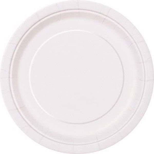 Bright White Paper Plates - 21.9cm (Pack of 8) - Anilas UK