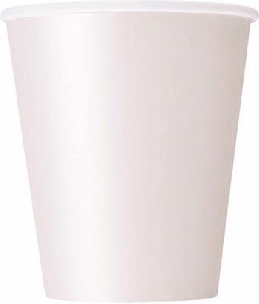 Bright White Party Paper Cups (Pack of 8) - Anilas UK