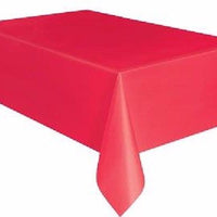 Red Plastic Party Tablecloth (137x274 cm)