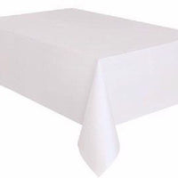 White Plastic Table Cover (137x274 cm)