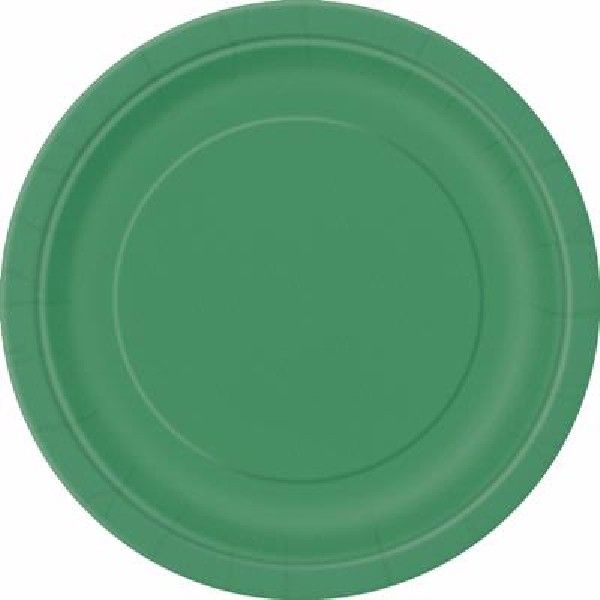 Emerald Green Paper Plates - 21.9cm (Pack of 8) - Anilas UK