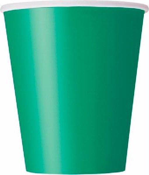 Emerald Green Party Paper Cups (Pack of 14) - Anilas UK