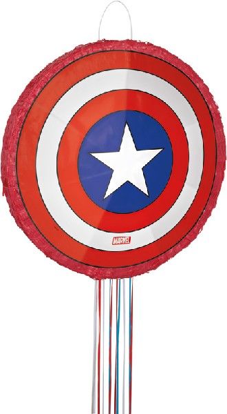 Captain America  Shield 3D Pull String Pinata - Anilas UK