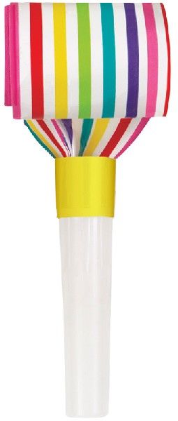 Vibrant Rainbow Stripe Squawker Blowouts (8 pieces) - Anilas UK