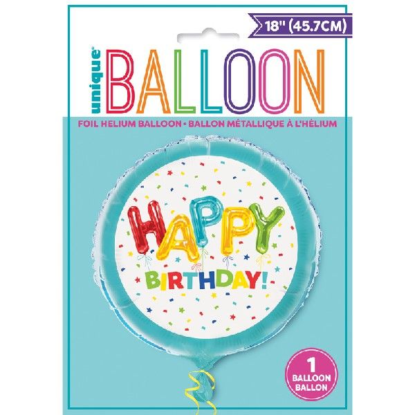 Happy Birthday Foil Balloon - Anilas UK