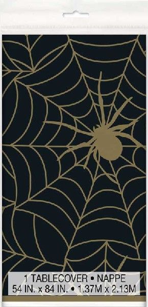 Black and Gold Spider Web Table Cover - Anilas UK