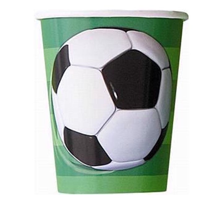 3D Football Paper Cups (Pack of 8) - Anilas UK