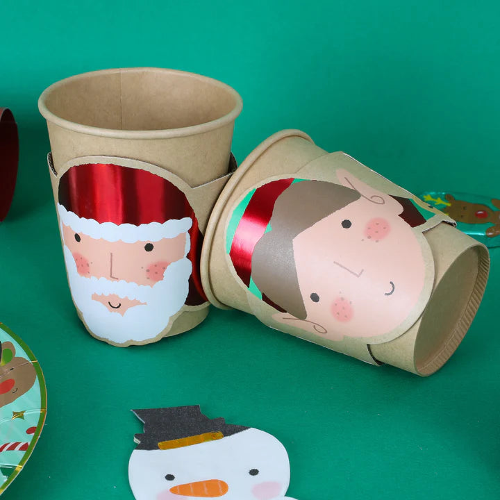 DIY Santa and Elf Face Paper Cups (Pack of 10) - Anilas UK