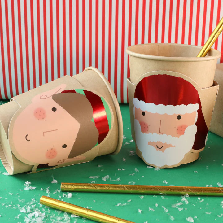 DIY Santa and Elf Face Paper Cups (Pack of 10) - Anilas UK