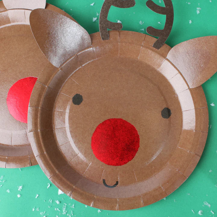 Reindeer Shape Paper Plates - 23cm (Pack of 10) - Anilas UK