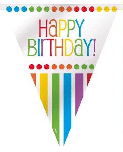 Rainbow Happy Birthday Party Pack for 8 people - Anilas UK