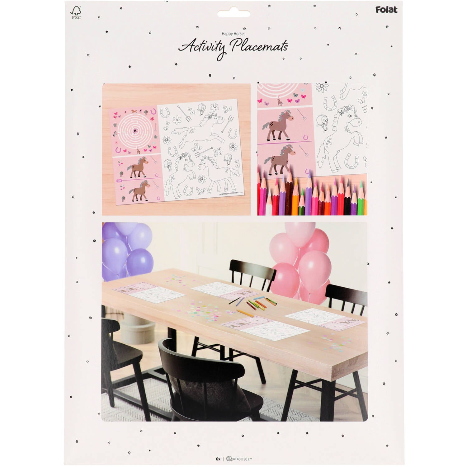 Happy Horse Colour it Yourself Activity Placemat - (6 pieces) - Anilas UK