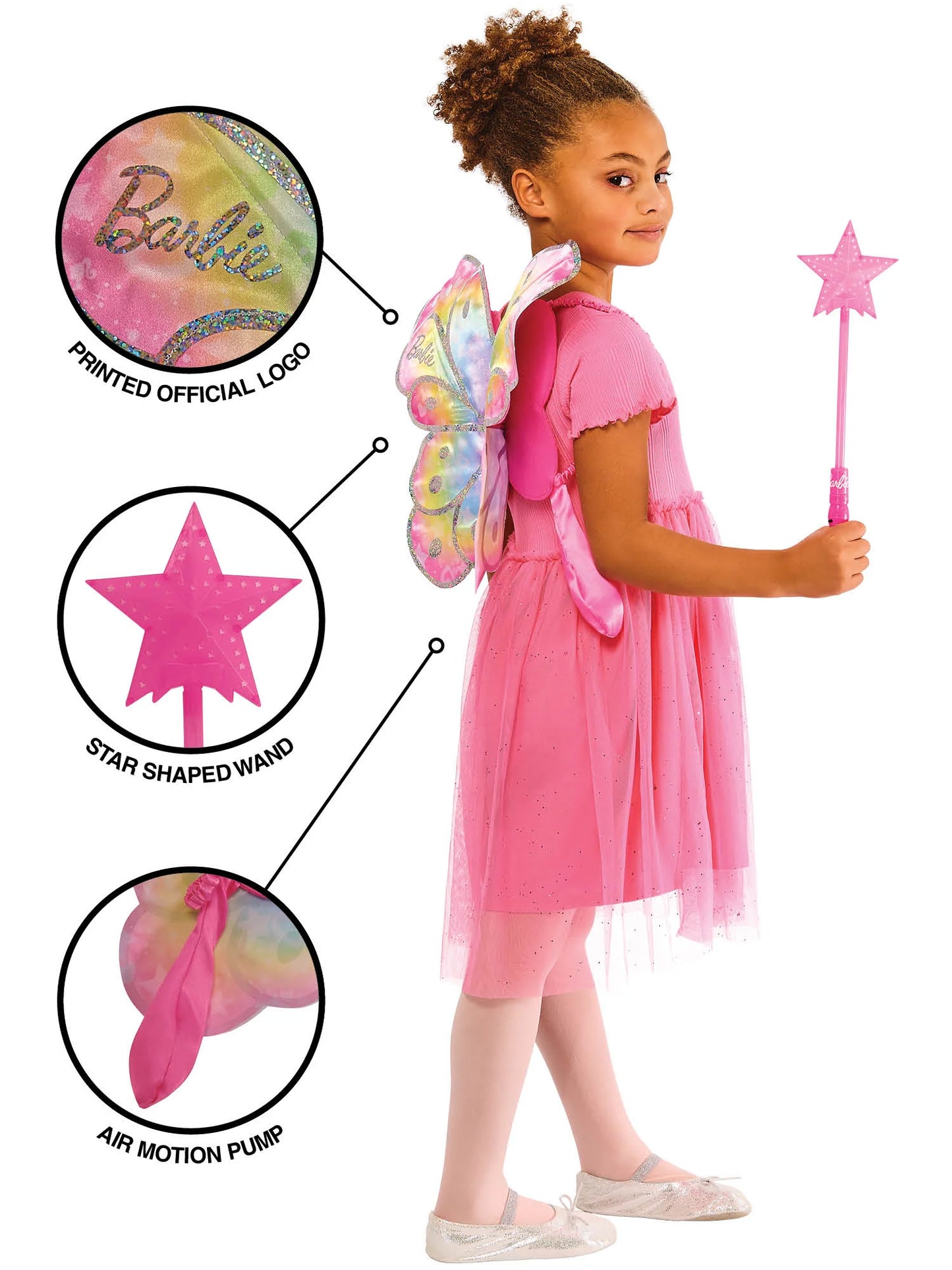 Barbie Fairy Wand and Moveable Wings Dressins Up Set - Anilas UK