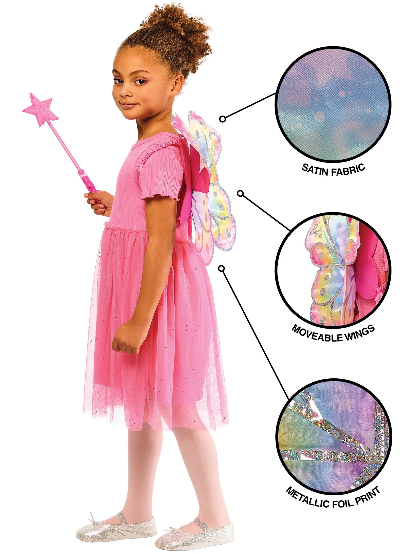 Barbie Fairy Wand and Moveable Wings Dressins Up Set - Anilas UK