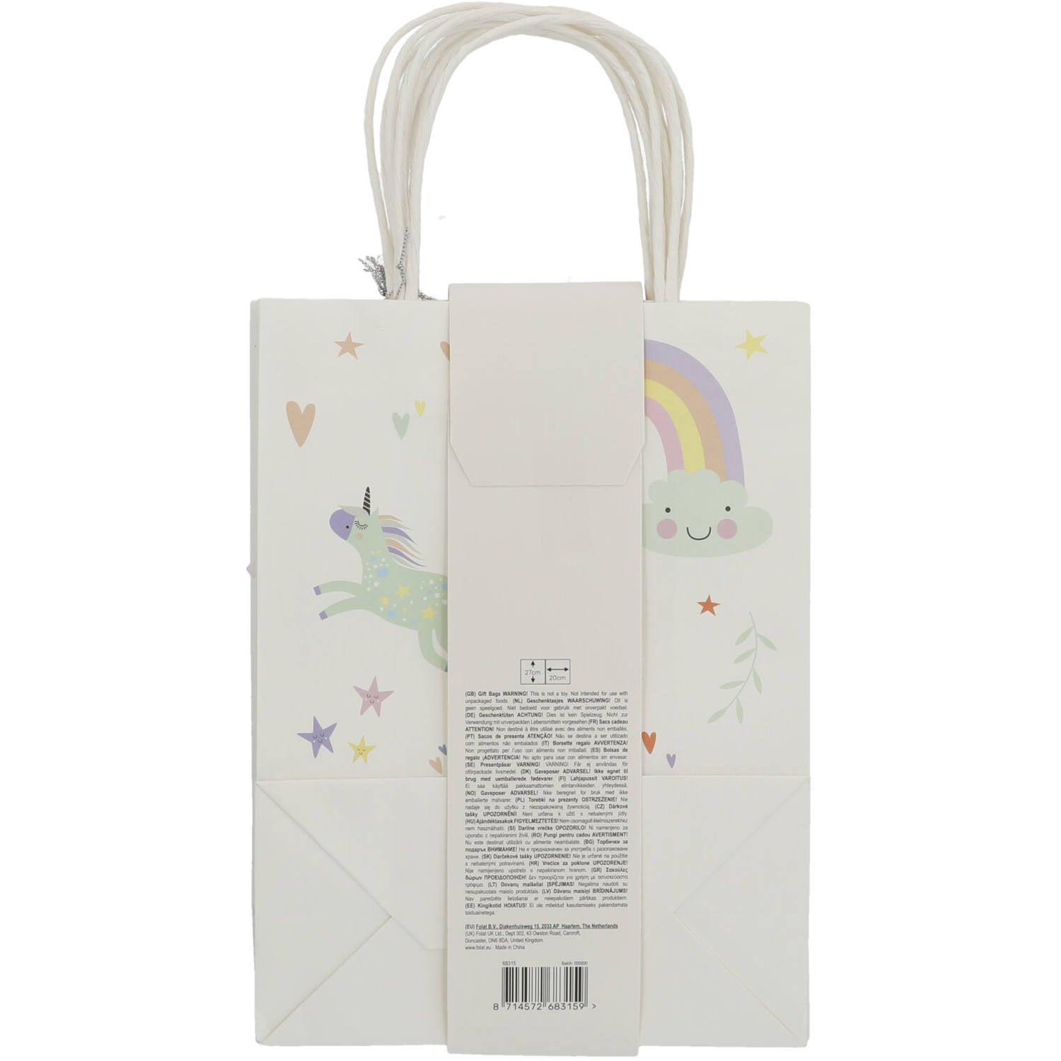 Unicorns & Rainbows Gift Bags (20x27 cm) - Anilas UK