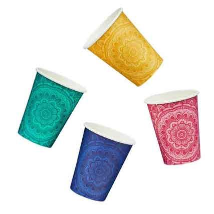 Mandala Design Paper Cups (Pack of 8) - Anilas UK