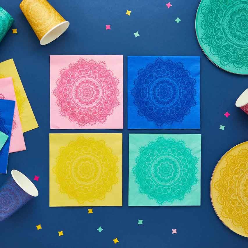 Mandala Design Paper Napkins (Pack of 16) - Anilas UK