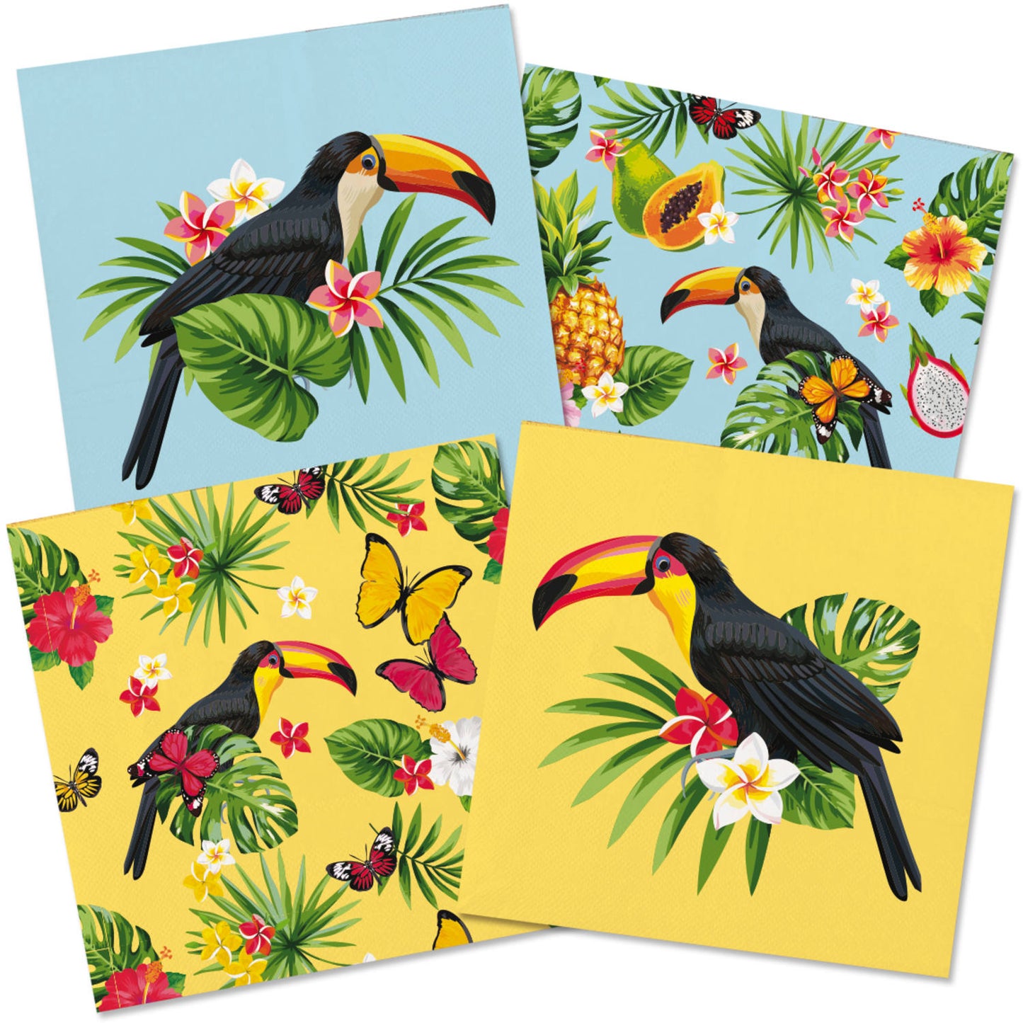 Tropical Toucan Napkins, 33 x 33 cm, 20 Paper Napkins