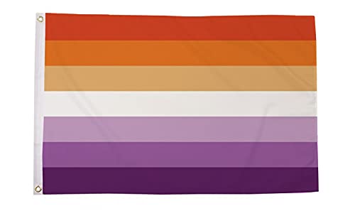 Lesbian Sunset Stripes Premium Quality Flag  (3ft x 2ft) - Anilas UK