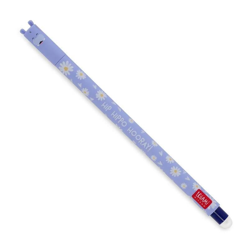 Legami Hippo Erasable Gel Pen with Blue Ink - Anilas UK