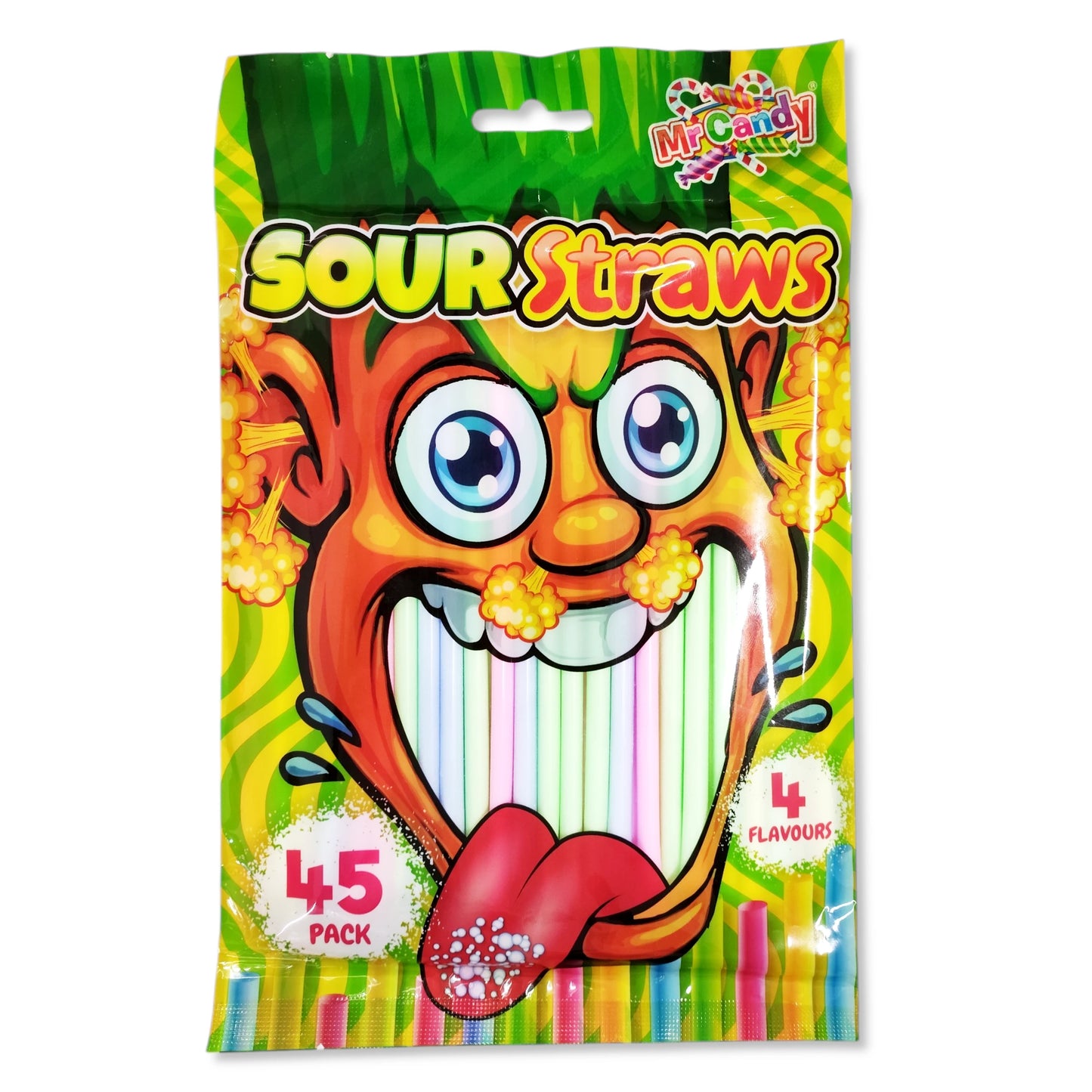 Mr Candy Sour Sherbert Filled Straws (45 pack)